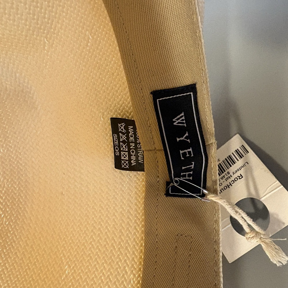 NEW Wyeth Straw Hat Lindsey Leather Hat Band Adjustable Band ($148 Retail) - Picture 8 of 11